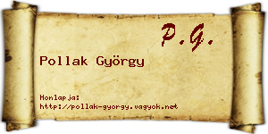 Pollak György névjegykártya